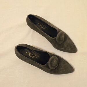 Vintage Petra Firenze Gray Suede Heels size 5.5